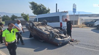 Ağcalı Rampası’nda Korkutan Kaza: Otomobil Takla Attı, 2 Yaralı