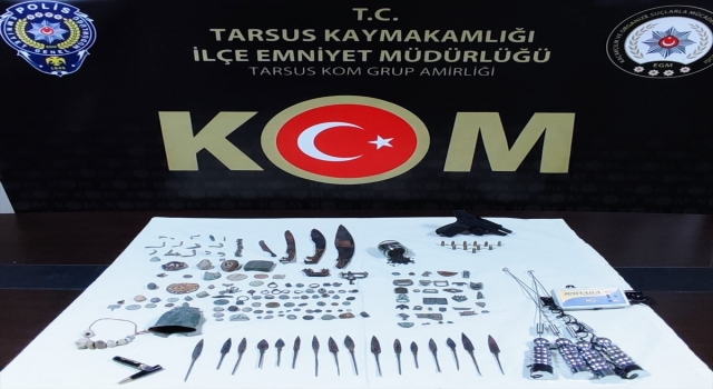 Mersin’de minibüste 159 parça tarihi eser ele geçirildi