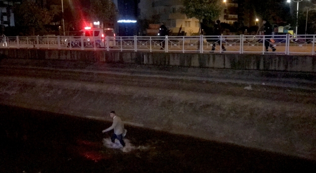 Adana’da sulama kanalında bıçakla polise direnen kişi gözaltına alındı