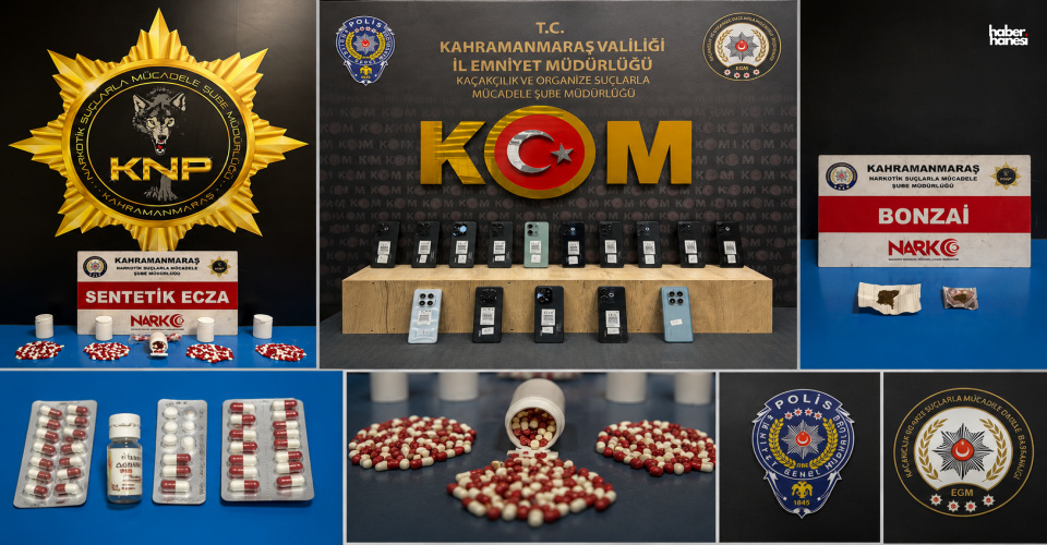 Kahramanmaraş’ta Peş Peşe Operasyonlar! Kaçak Telefon, Bonzai ve Yüzlerce Hap Ele Geçirildi