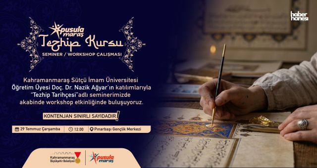 Pusula Maraş’tan Gençlere Geleneksel Sanat Atölyesi