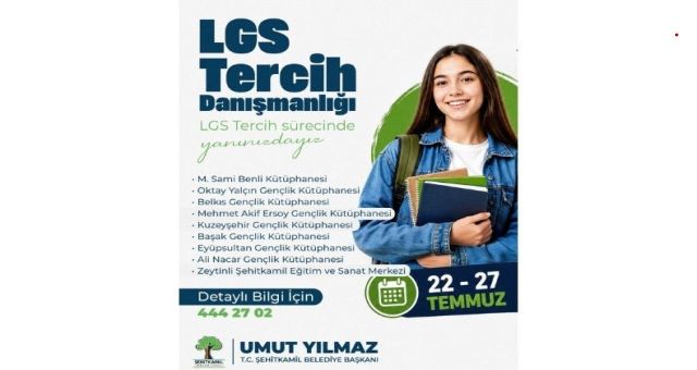 Şehitkamil Belediyesi'nden LGS Tercih Döneminde Ücretsiz Danışmanlık Desteği
