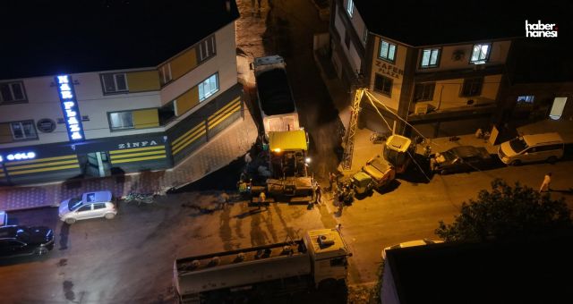 Kahramanmaraş Büyükşehir’den Dulkadiroğlu Yahya Kemal’de Gece Asfalt Mesaisi