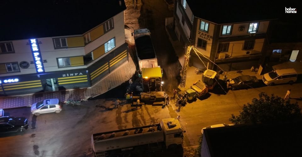 Kahramanmaraş Büyükşehir’den Dulkadiroğlu Yahya Kemal’de Gece Asfalt Mesaisi