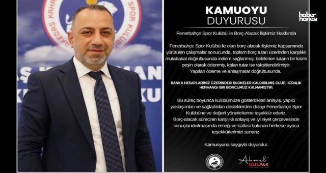 Kahramanmaraş İstiklalspor’da Kritik Borç Dosyası Kapandı: Fenerbahçe ile Anlaşma Sağlandı