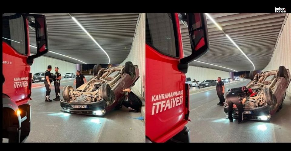 Kahramanmaraş’ta Pikap Kazası! Alt Geçitte Takla Attı, Sürücü Yaralandı