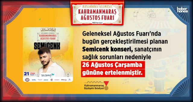 Semicenk Konseri, Sanatçının Sağlık Sorunları Nedeniyle 26 Ağustos’a Ertelendi!