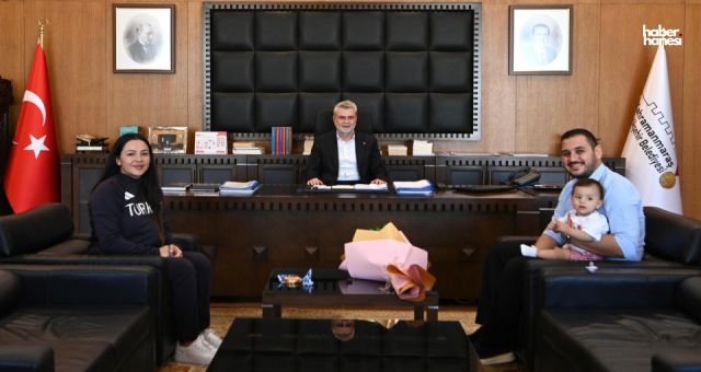 Başkan Görgel, Kahramanmaraşlı Milli Şampiyon Atıcı Safiye Temizdemir’i Ağırladı