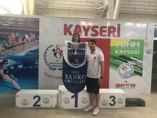 SANKO OKULLARI YÜZÜCÜSÜ TÜRKİYE ŞAMPİYONU OLDU