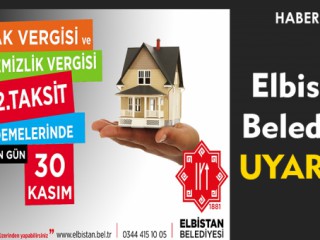 Elbistan Belediyesi’nden Vergi Uyarısı
