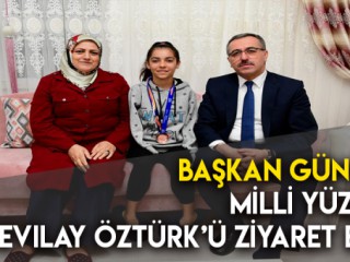 Güngör Milli Yüzücüyü Ziyaret Etti