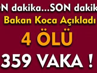 Bakan Koca Açıkladı : Koronavirüsten hayatını kaybedenlerin sayısı 4 oldu