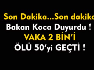 Bakan Koca Açıkladı : Vaka 2 Bini Ölü 50'yi Geçti !