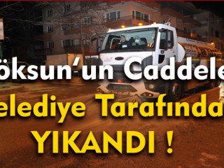 Göksun Belediyesi Caddeleri Yıkadı !