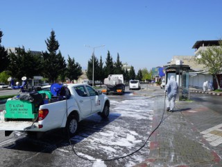 Cadde ve sokaklar dezenfekte edildi