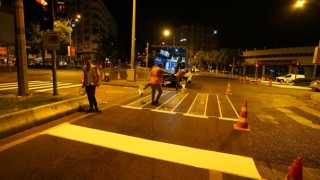 Kahramanmaraşta Yol Çizgileri Tazelendi