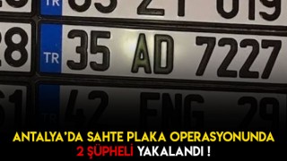 Sahte Plaka Üreticilerine Operasyon