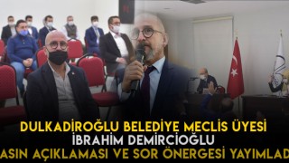 İbrahim Demircioğlu Basın Açıklaması Ve Sor Önergesi Yayımladı