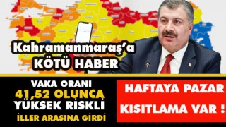 Kahramanmaraş Turuncu'ya Döndü ! Pazar Günü Kısıtlama Gelecek mi ?