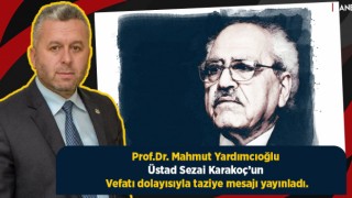 Prof. Dr. Mahmut Yardımcıoğlu’ndan Taziye Mesajı