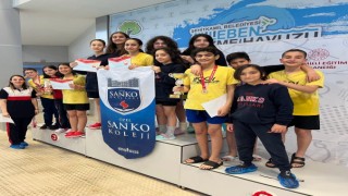 SANKO Okulları yüzmede beş altın madalya kazandı