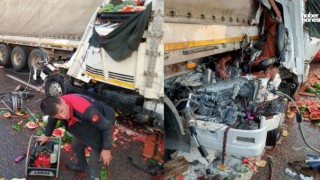 Kahramanmaraş'ta Sebze Yüklü Kamyonet Tıra Çarptı: Sürücü Yaralı