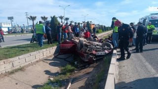 Kahramanmaraş’ta İki Otomobil Çarpıştı! Araçlardan Biri Ters Döndü!