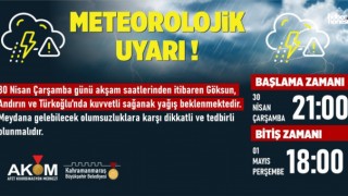 Kuvvetli Yağışlar Geliyor: Kahramanmaraş’ta 3 İlçeye Uyarı