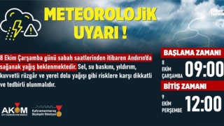 Kahramanmaraş Büyükşehir’den Andırın İçin Kuvvetli Yağış Uyarısı!