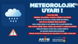 9 Ocak’ta Kahramanmaraş'ta Yağışlı Hava Etkili Olacak!