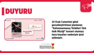 Kahramanmaraş Türküleri Konseri, Olumsuz Hava Koşulları Nedeniyle İptal Edildi