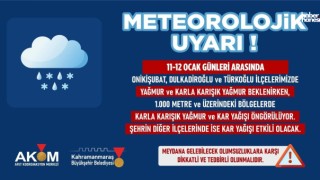 Kahramanmaraş’ta Kar Alarmı: Büyükşehir’den Vatandaşlara Tedbir Çağrısı