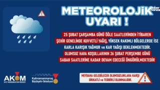 AKOM Uyardı: Kahramanmaraş'a 2 Günlük Sağanak Alarmı Verildi