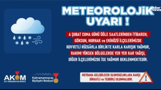 Kahramanmaraş'ta 6 Şubat'ta Sağanak Yağış Gün Boyu Sürecek