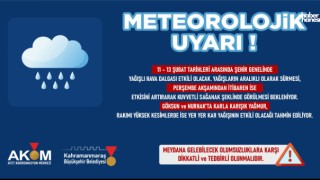 Kahramanmaraş'ta Yağışlı Hava Etkisini Sürdürecek!