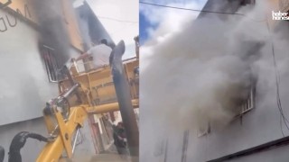 Onikişubat Belediyesi personelinden ev yangınına örnek müdahale