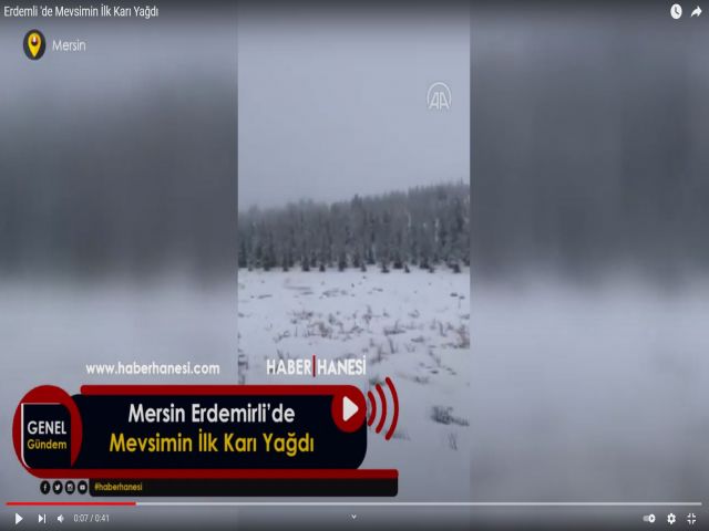 Erdemli 'de Mevsimin İlk Karı Yağdı