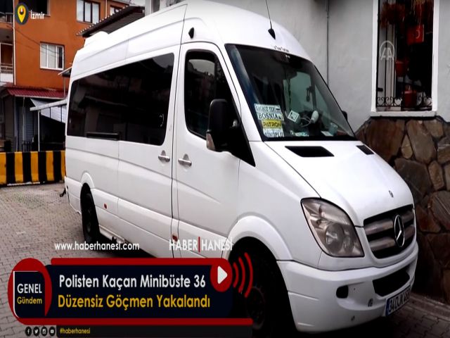 Polisten Kaçan Minibüste 36 Düzensiz Göçmen Yakalandı