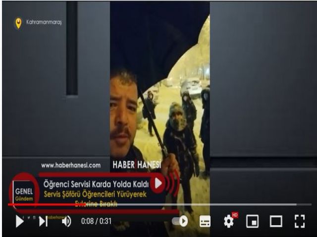 Öğrenci Servisi Karda Yolda KaldıServis Şöförü Öğrencileri Yürüyerek Evlerine Bıraktı