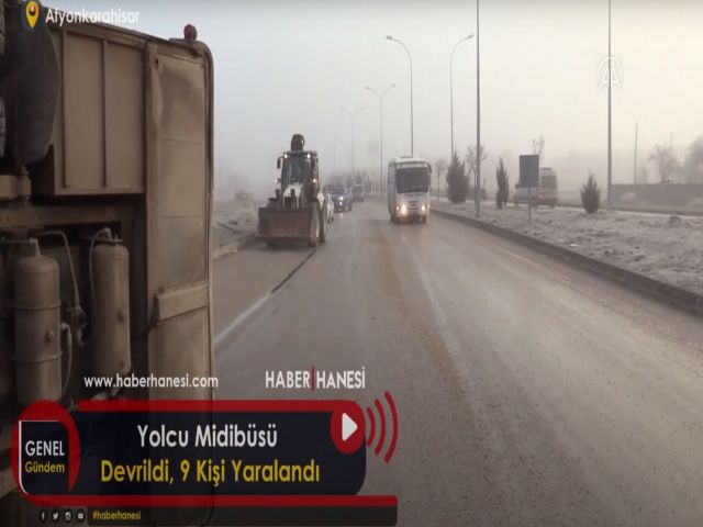 Yolcu Midibüsü Devrildi, 9 Kişi Yaralandı